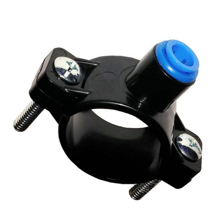 <p>Item Part: <strong>DRIAN</strong></p>
<ul>
<li>Plastic clamp</li>
<li>Includes accessories for installation on pipe</li>
<li>&frac14;&rdquo; tube connection with compression fitting</li>
</ul>